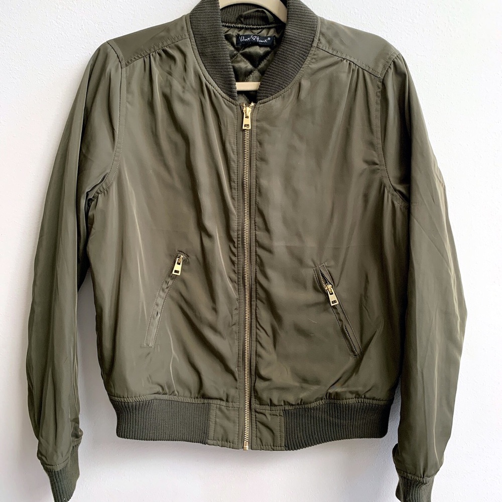 Velvet Heart Women’s Olive Bomber Jacket Size S